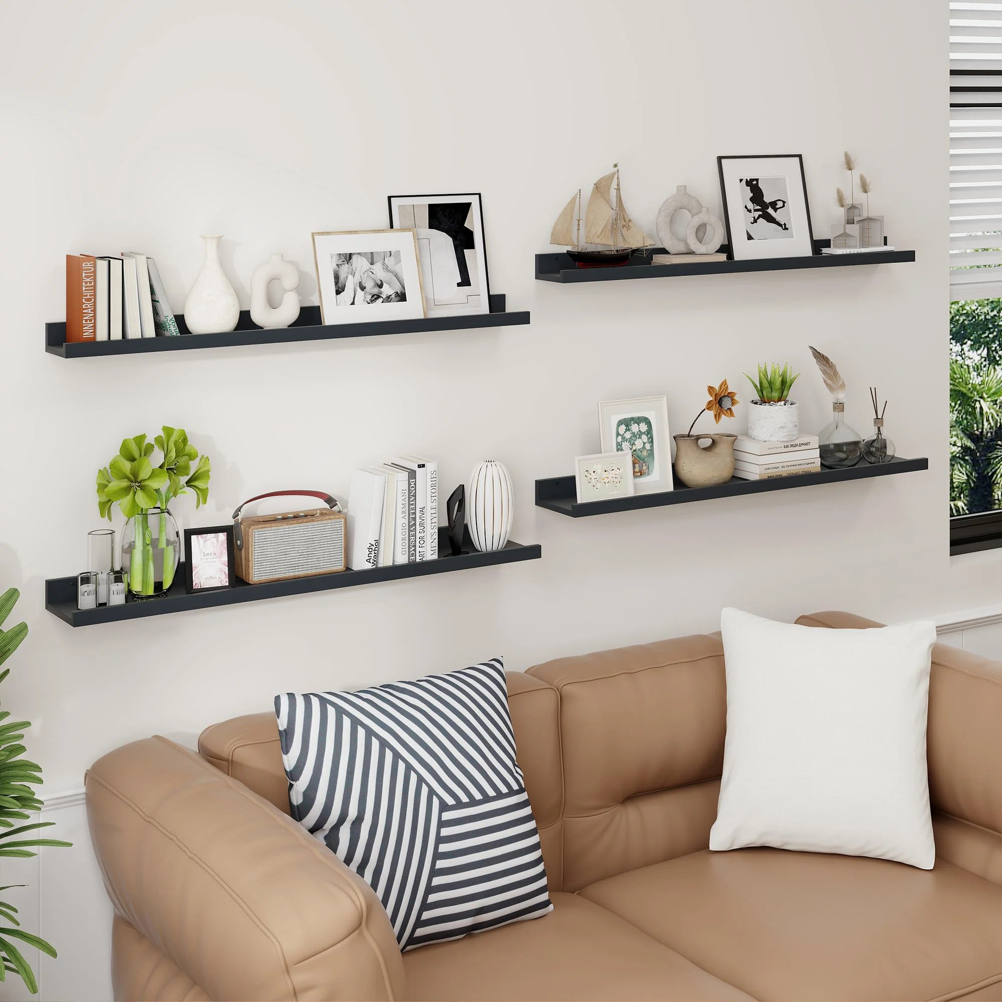 4-Piece Wall-Mounted Floating Shelves | Wayfair North America