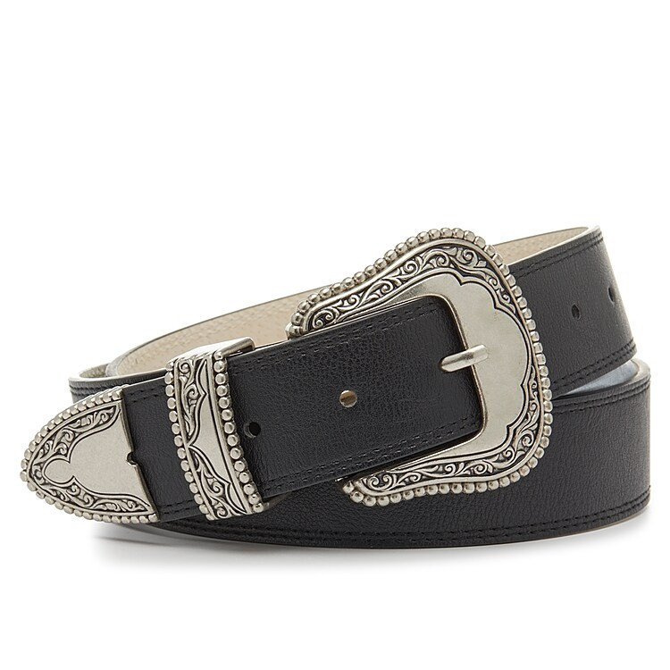 Vince Camuto Western Buckle Belt | Women's | Black | Size M | Belts | DSW
