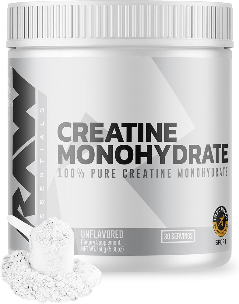 RAW Nutrition Creatine Monohydrate Powder, Unflavored (30 Servings) - Micronized Creatine Monohyd... | Amazon (US)