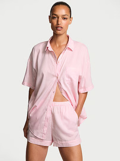 Modal-Cotton Short Pajama Set, Pink, S - Women's Sets - Victoria's Secret | Victoria's Secret (US / CA )