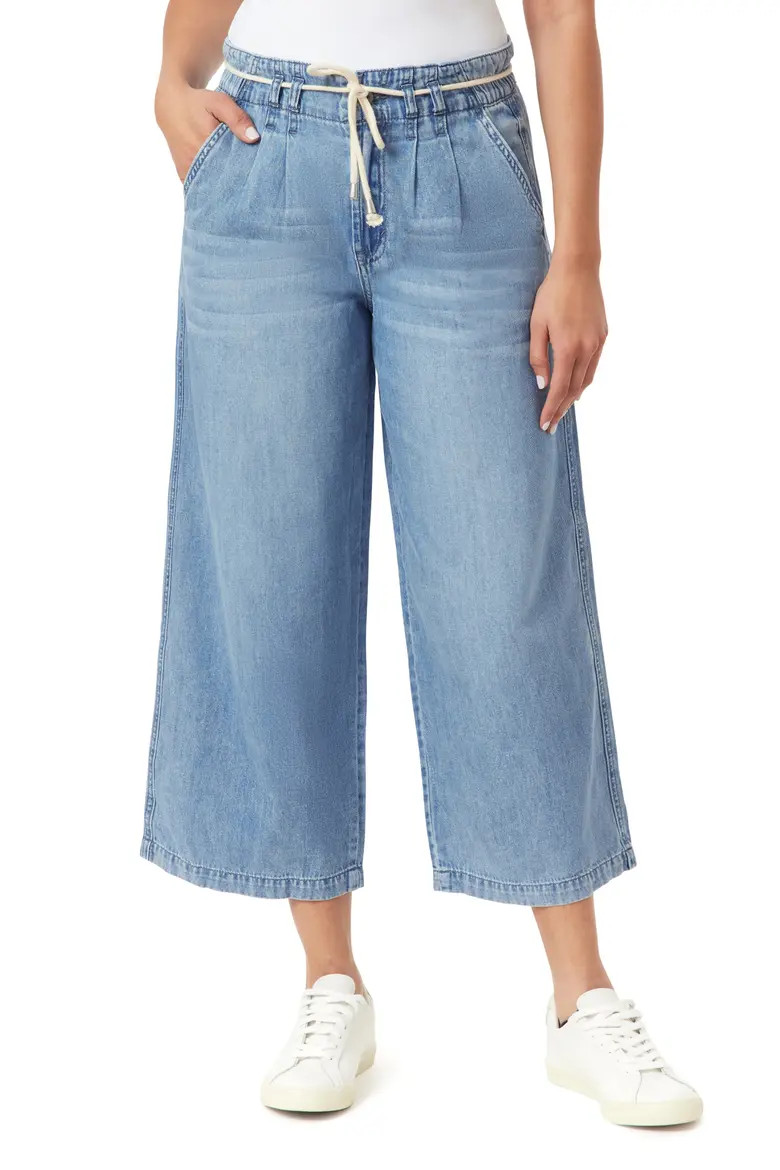 Pleat Front Crop Wide Leg Drawstring Jeans (Women) | Nordstromrack | Nordstrom Rack
