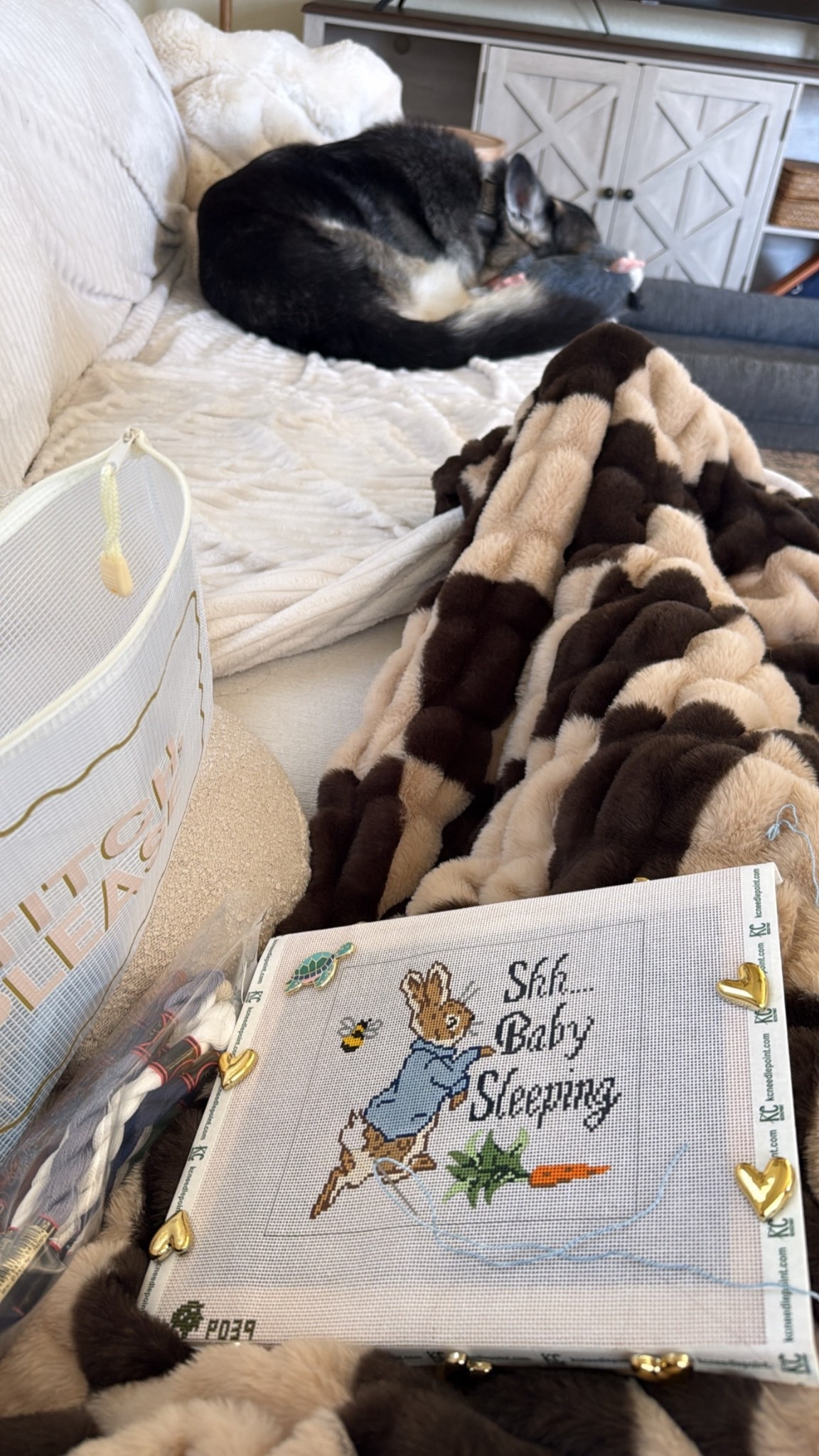 The needlepoint kit I'm using is from @kcneedlepoint, but I found similar ones on Etsy.

Needlepoint  

 

#LTKdayinmylife #LTKselfcare #LTKstorytime