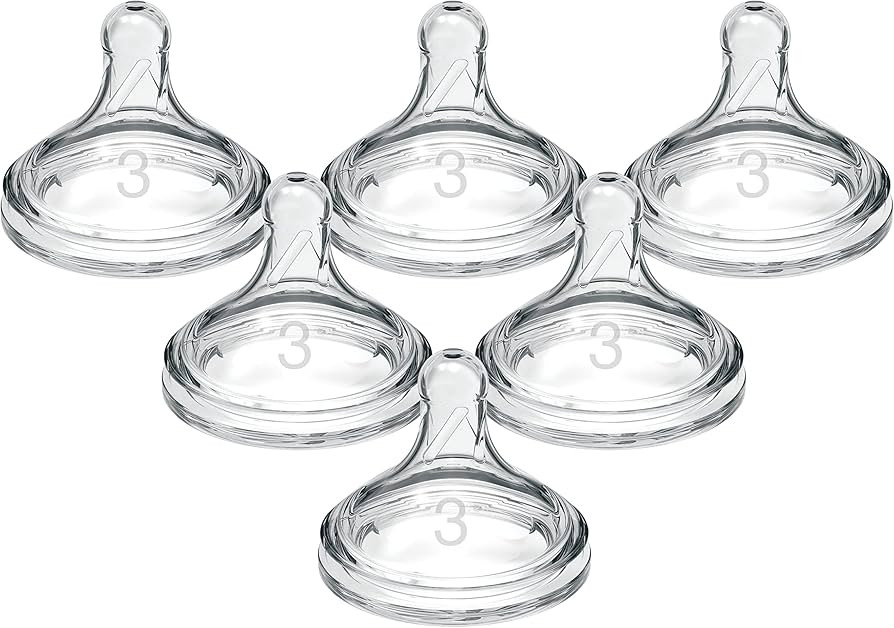 Dr. Brown's Natural Flow Level 3 Wide-Neck Baby Bottle Silicone Nipple, Medium-Fast Flow, 6m+. 10... | Amazon (US)