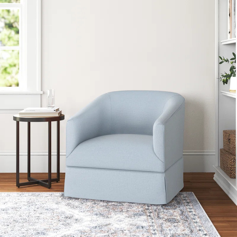 Delaplaine Upholstered Swivel Barrel Chair | Wayfair North America