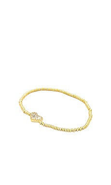 Kendra Scott Ari Pave Crystal Heart Stretch Bracelet in Gold from Revolve.com | Revolve Clothing (Global)