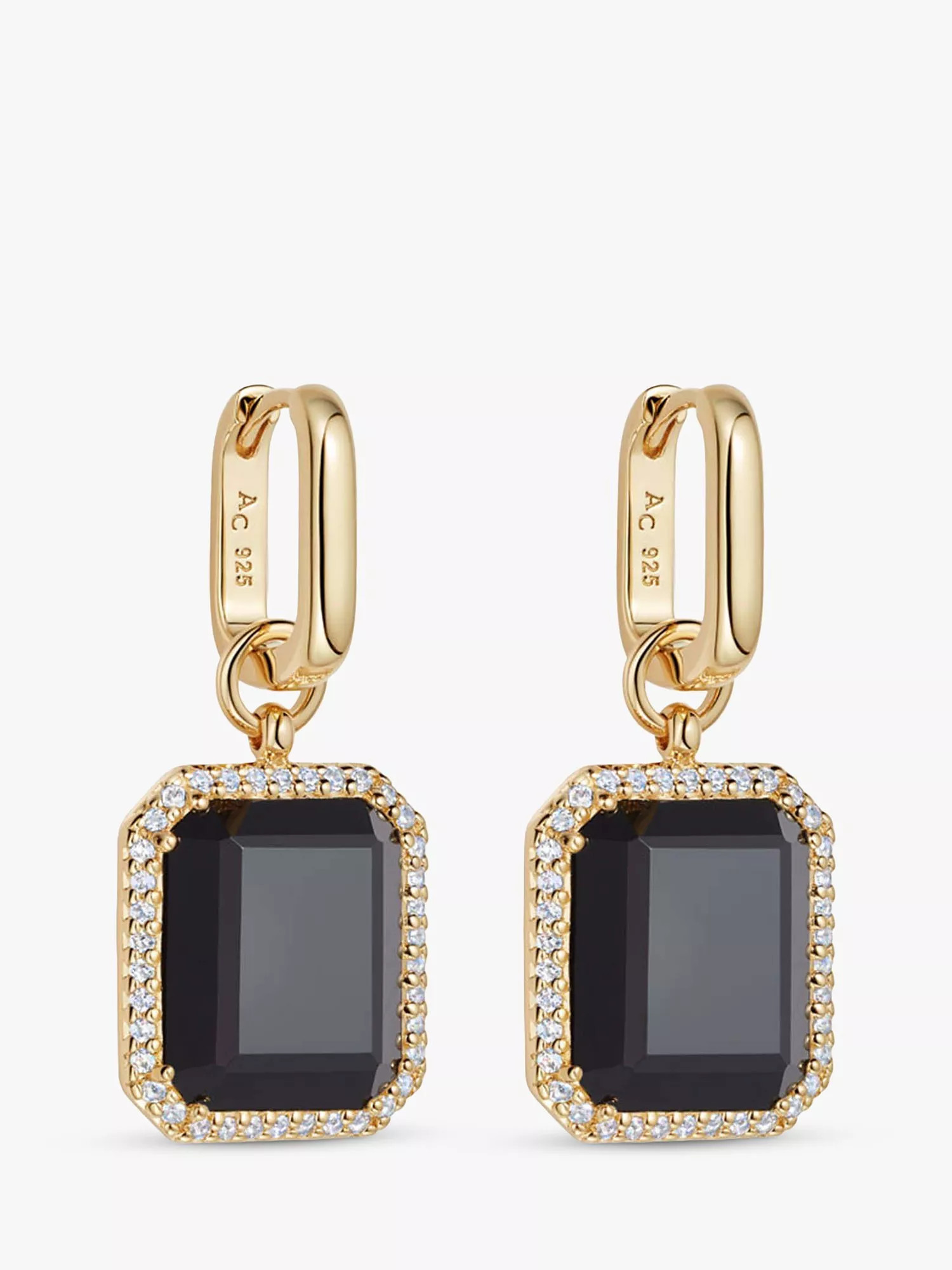 Astley Clarke Ottima Onyx & White Sapphire Drop Earrings, Gold/Black | John Lewis (UK)