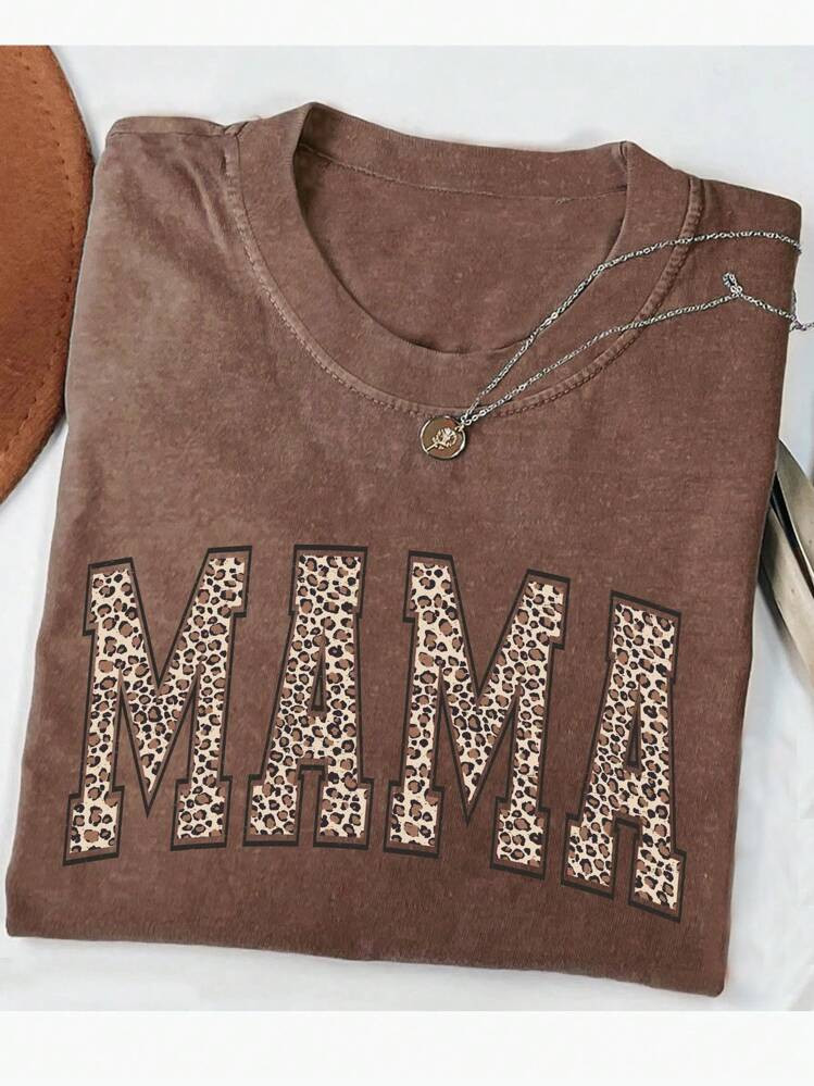 INAWLY Comfort Colors Leopard Print Mom Shirt, Mother's Day Gift, Mom Shirt, Vintage Mom Shirt, Gift For Mom, Mom Tee | SHEIN