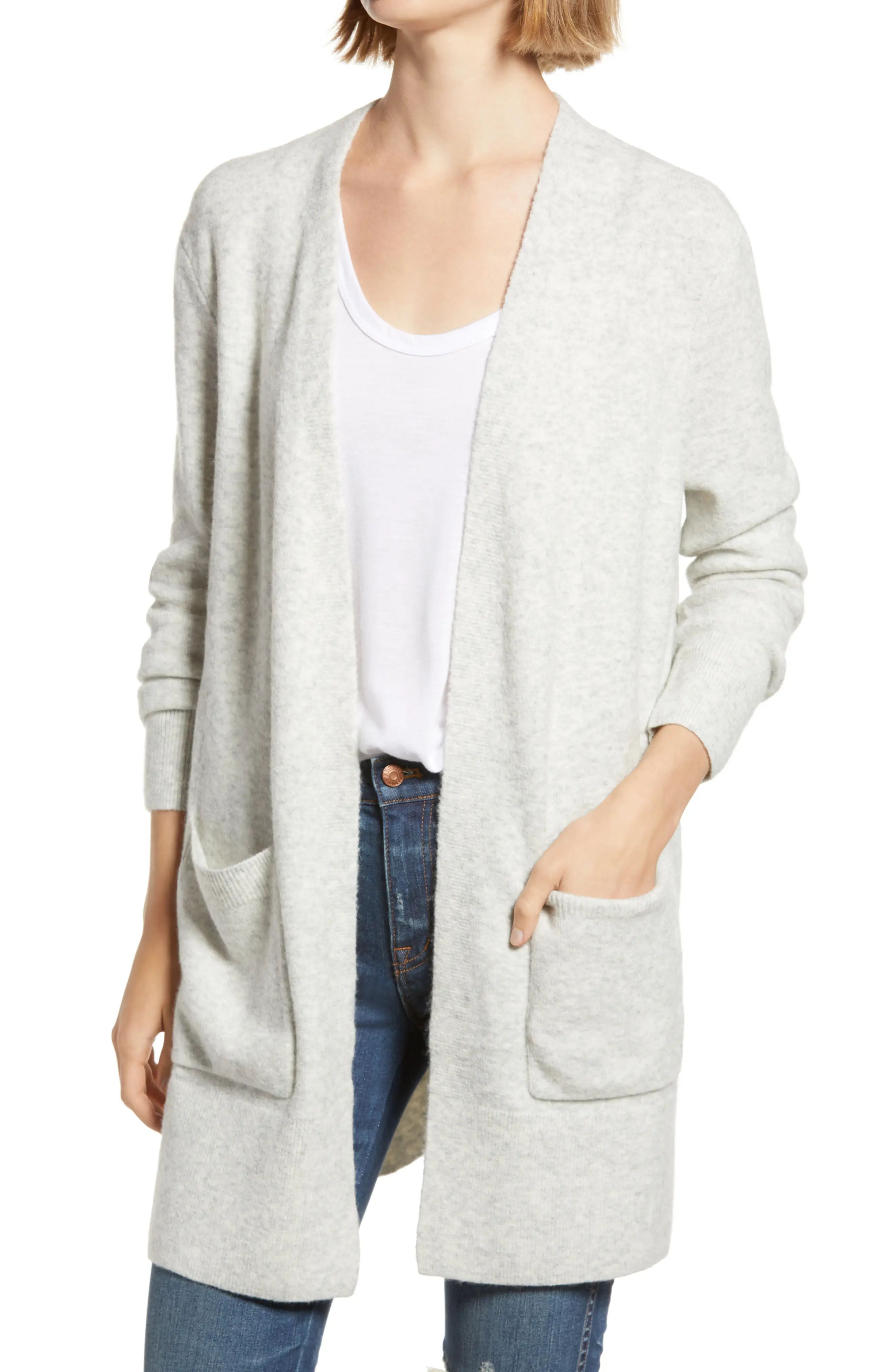 Women's Madewell Kent Cardigan Sweater, Size Large - Grey | Nordstrom