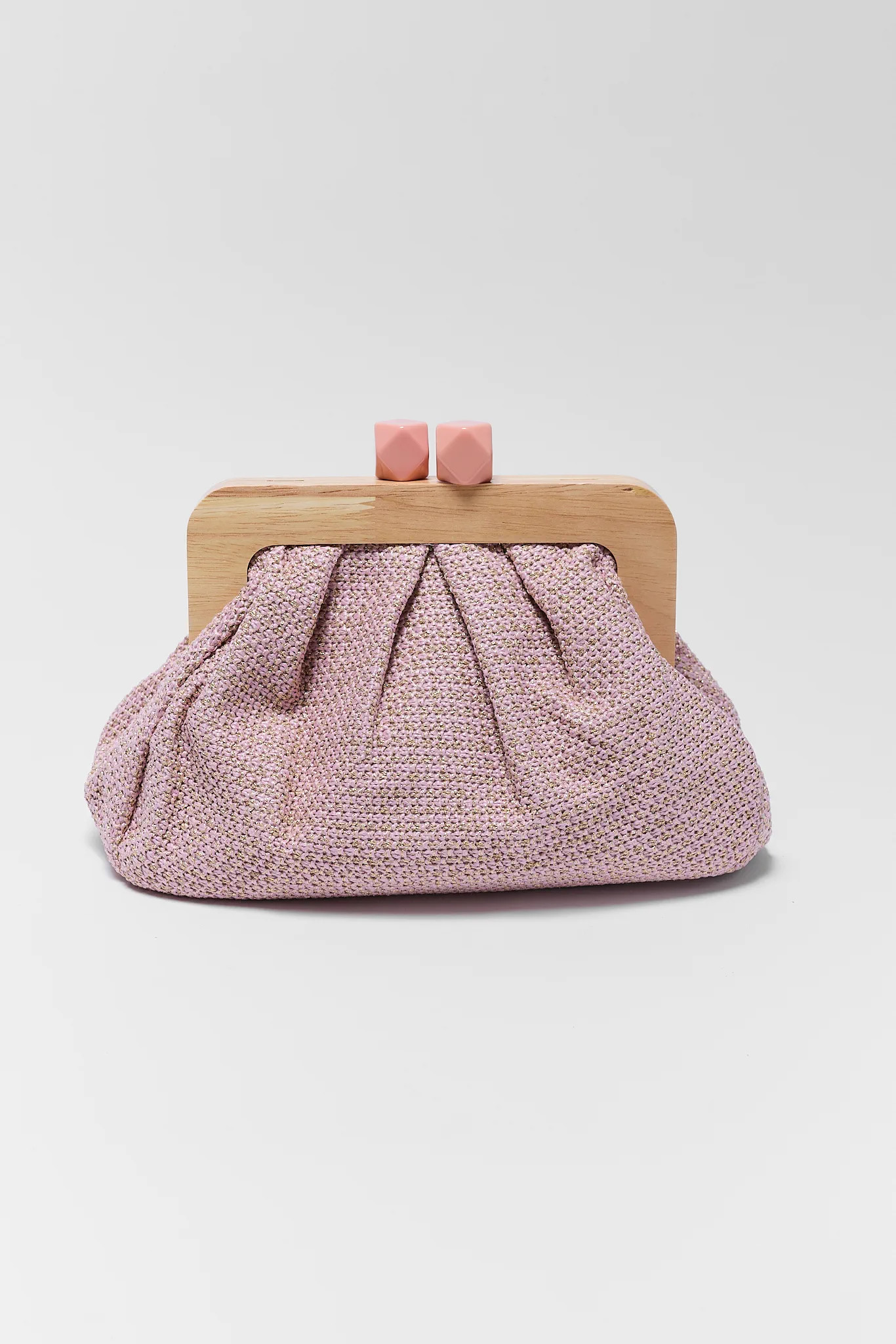 Pink Woven Slouchy Clutch | Avara