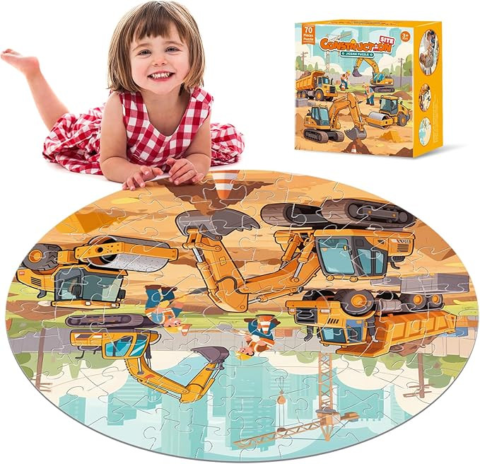 Puzzles for Kids Ages 4-6 - Educational Toys for 4+ Year Old Boys & Girls - 70PCS Construction Si... | Amazon (US)