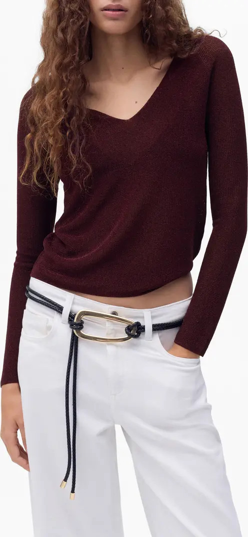 Metallic V-Neck Sweater | Nordstrom