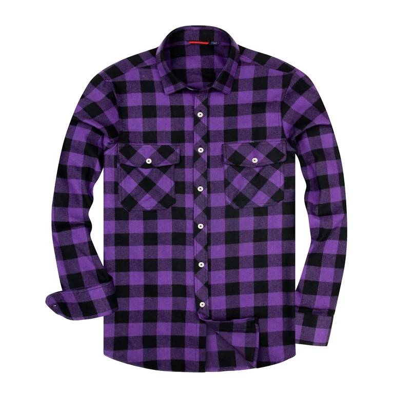 Alimens & Gentle Men's Long Sleeve Flannel Shirts Casual Button Down Shirt | Walmart (US)