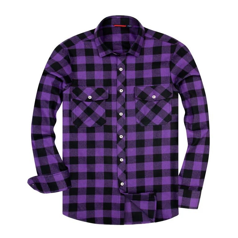 Alimens & Gentle Men's Long Sleeve Flannel Shirts Casual Button Down Shirt | Walmart (US)