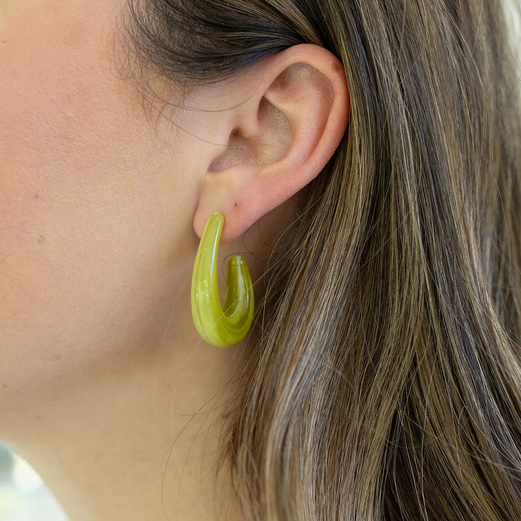 Lime Resin Hoops | Erin McDermott Jewelry