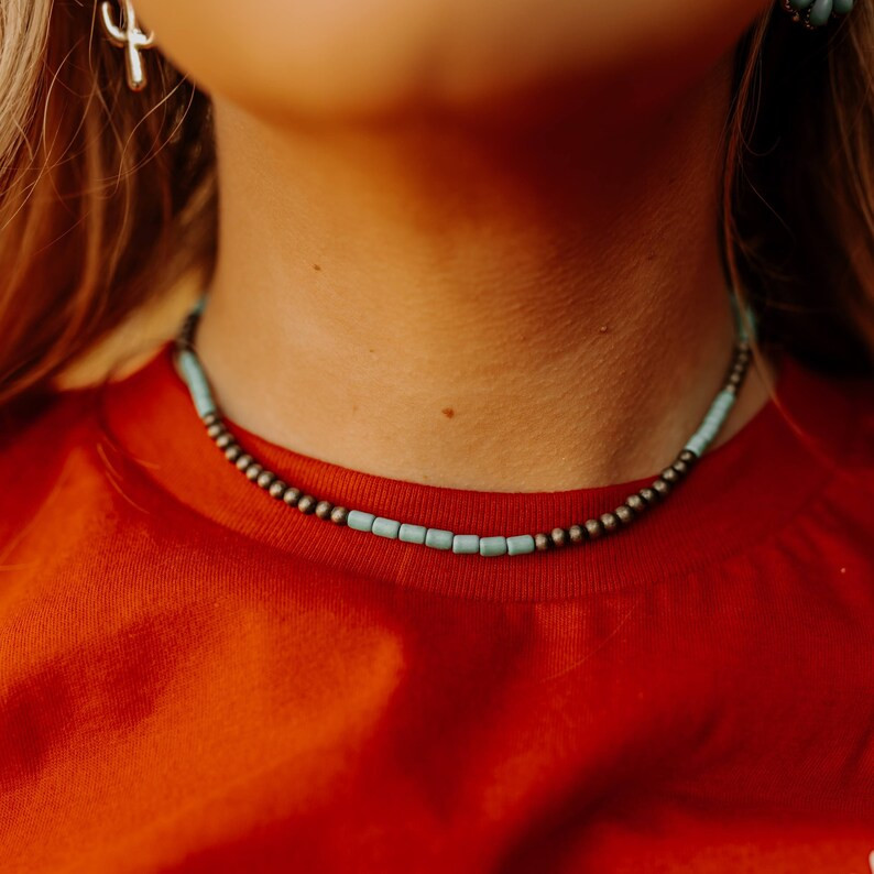Navajo Silver and Turquoise Choker - Etsy | Etsy (US)