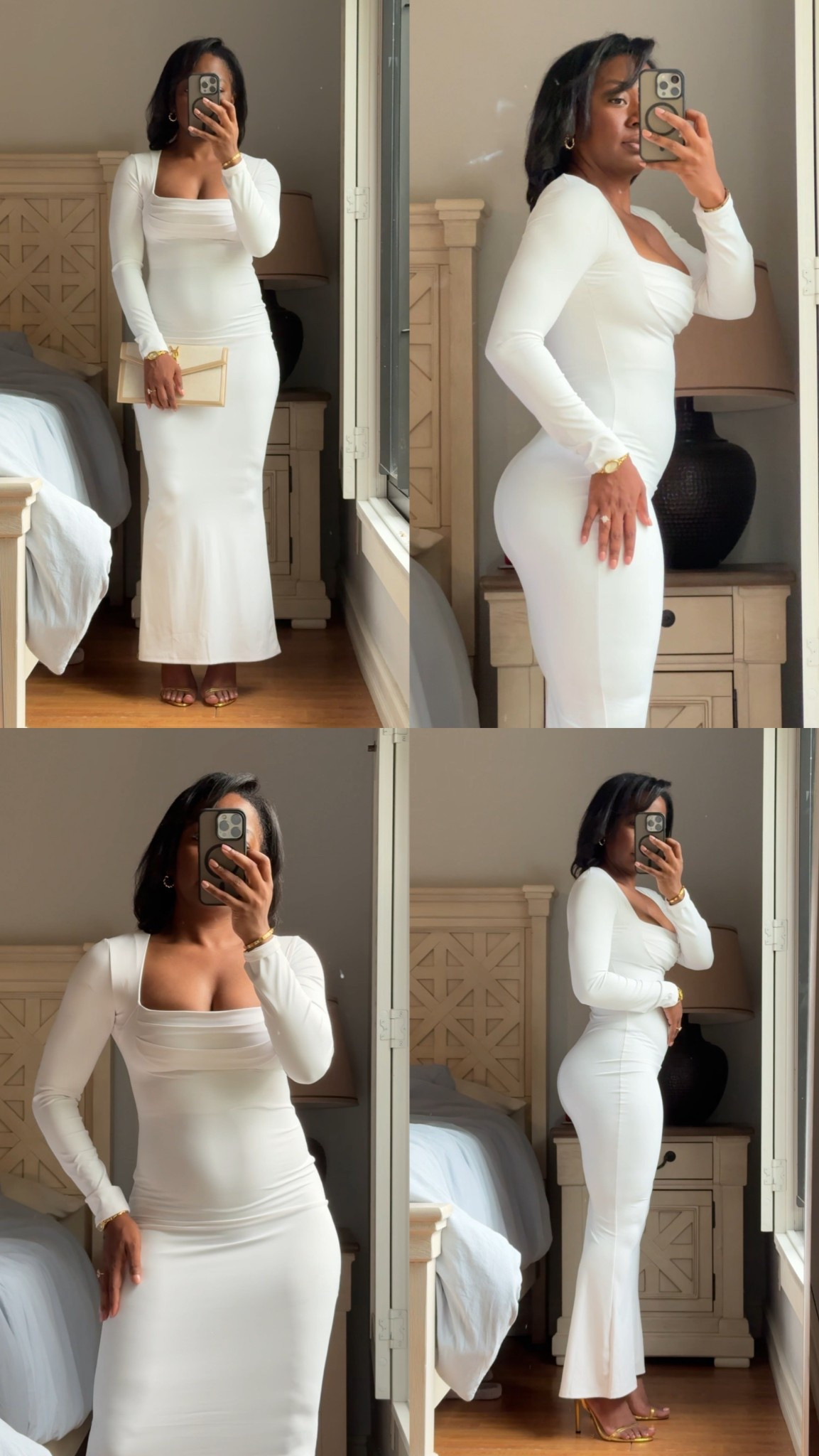 This white long sleeve square-neck maxi dress is one of those easy pieces that instantly makes you feel put together. The fit is flattering, the fabric is soft and stretchy, and it works for so many moments, date night, birthday dinners, bridal events, or just when you want a clean, elegant look without overthinking it. Such a timeless staple.

#LTKWedding #LTKFindsUnder50 #LTKFindsUnder100