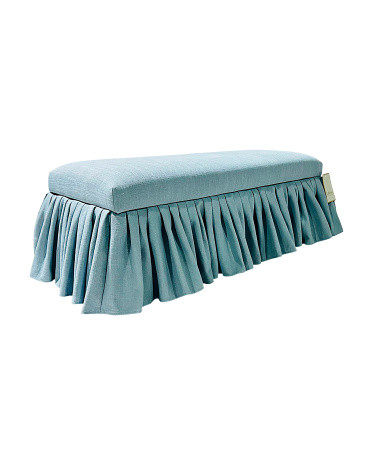 50In Ruffle Skirt Bench With Storage, Polyester | TJ Maxx