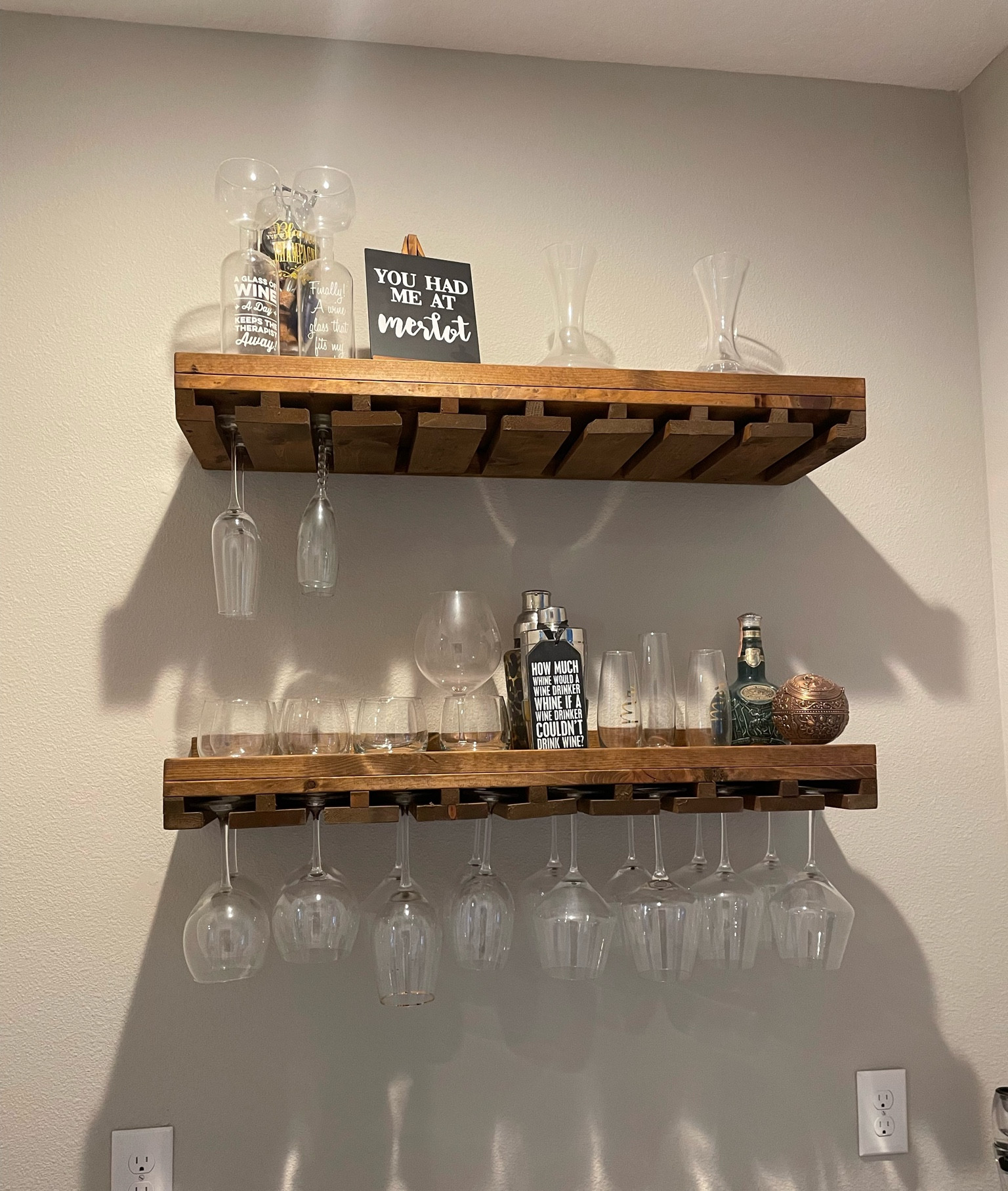 LOVE these wine shelves so much. Wayfair find and so worth the money. They are a little heavy so you’ll need 2 people to set them up but they come already assembled and so durable. They are a must for your bar area!

#LTKSeasonal #LTKGiftGuide #LTKhome