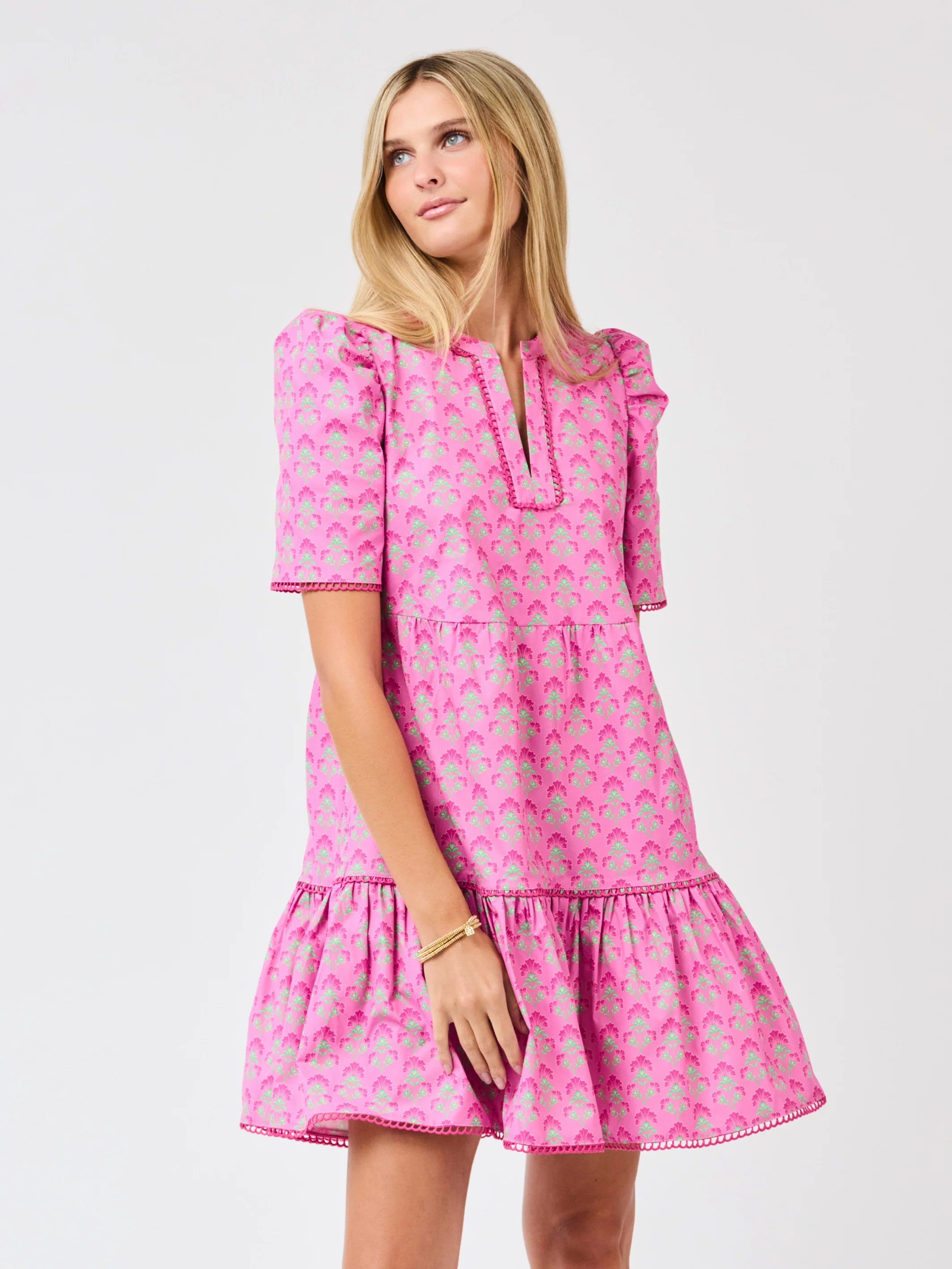 Adelyn Dress | Deco Lilies Fuchsia | Mary Square