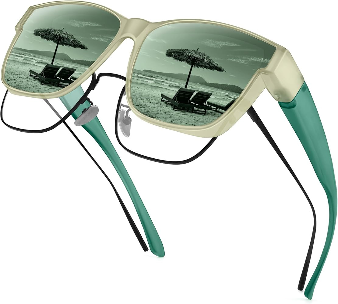 URUMQI Polarized Sunglasses Fit Over Glasses for Men Women, Oversized Square Sun Glasses UV400 Pr... | Amazon (US)