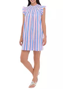 Women's Flutter Sleeve Smocked Printed Dress | Belk