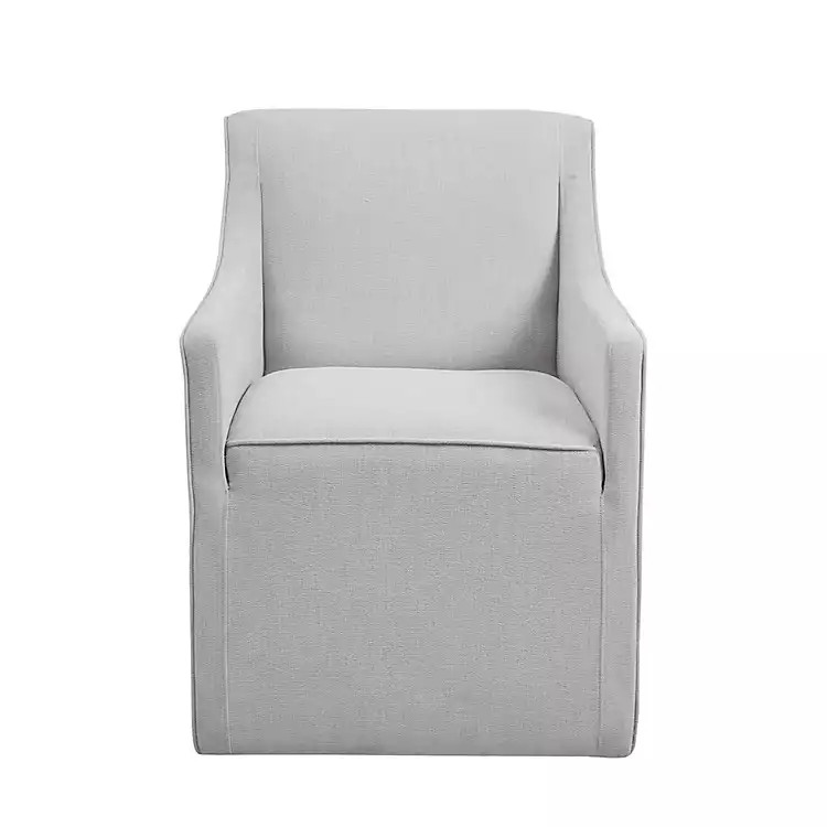 New! Light Gray Slipcover Dining Chair with Casters | Kirkland's Home