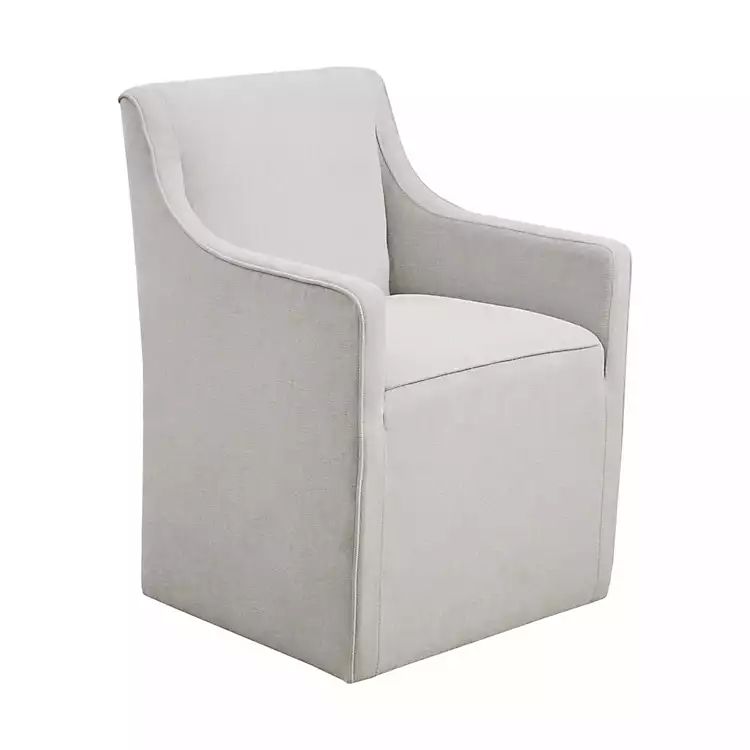 New! Light Gray Slipcover Dining Chair with Casters | Kirkland's Home