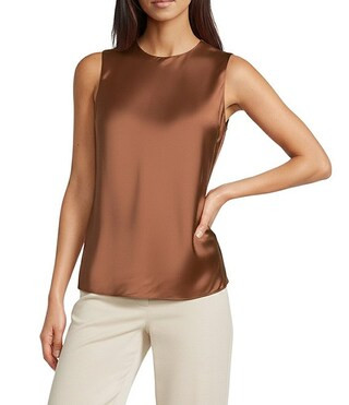 Antonio Melani Wakefield Satin Crew Neckline Sleeveless Blouse | Dillard's | Dillard's