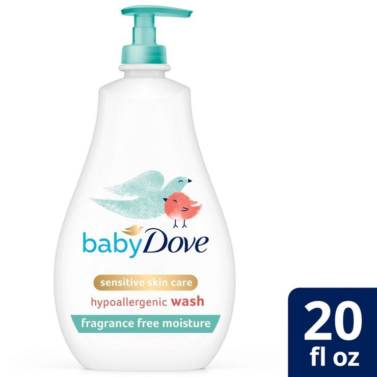 Baby Dove Fragrance Free Moisture Sensitive Skin Hypoallergenic Wash - 20 fl oz | Target