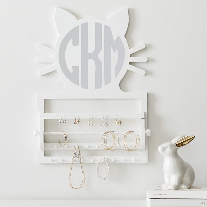 Cat Script Monogram Wall Jewelry Storage | Pottery Barn Teen