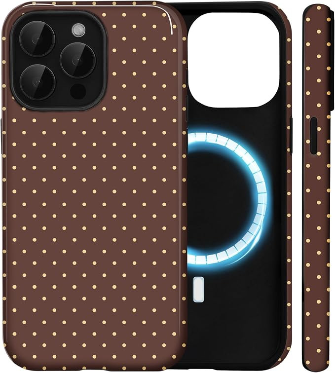 for iPhone 13 Pro Polka Dot Case Compatible with Magsafe, Brown | Amazon (US)