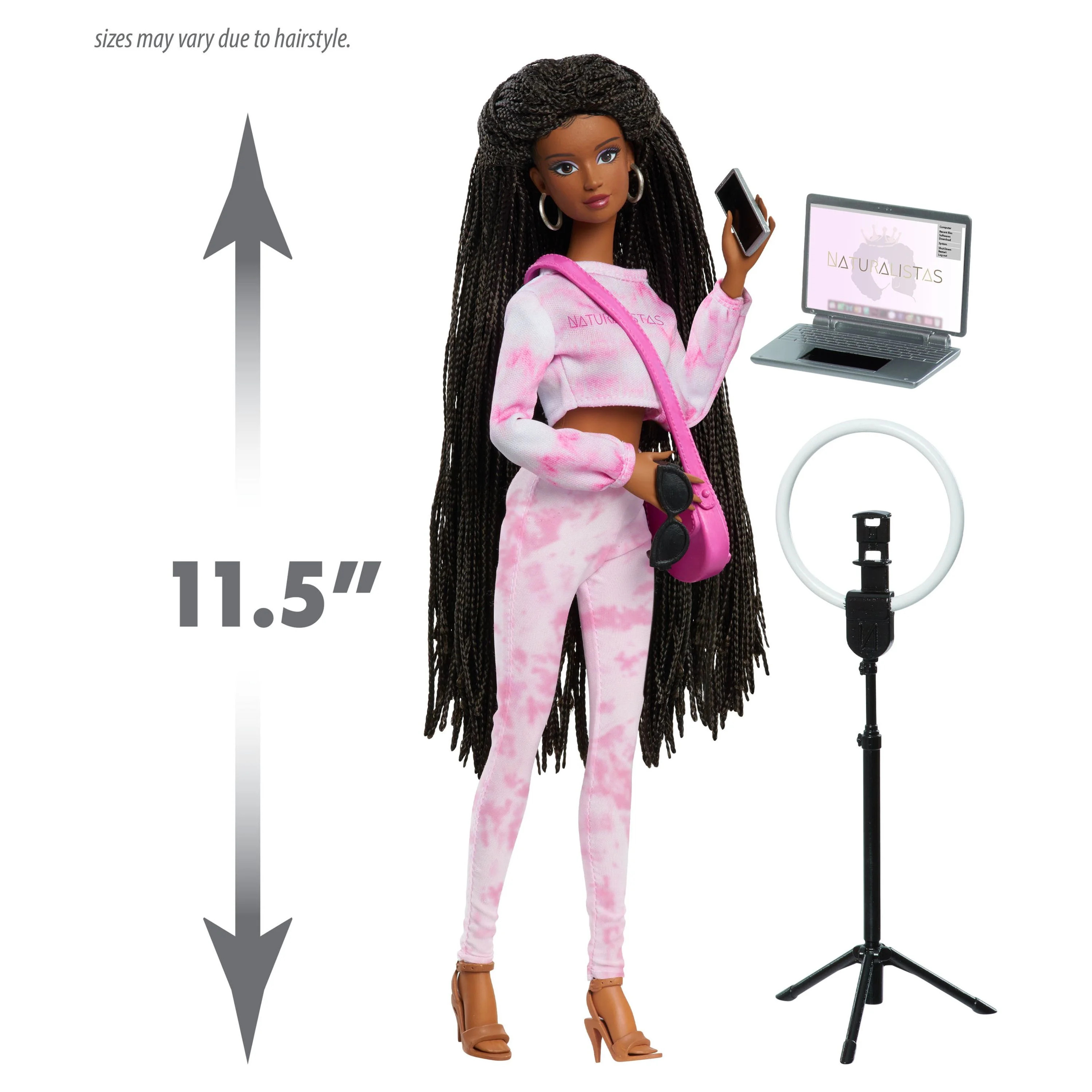 Naturalistas 11.5-inch Grace Fashion Doll and Accessories with 4B Textured Hair, Medium Brown Ski... | Walmart (US)