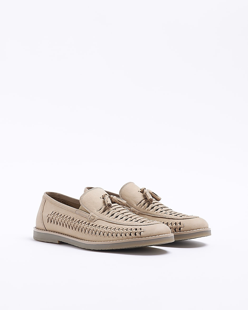Stone woven tassel detail loafers | River Island (UK & IE)