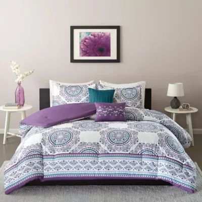Intelligent Design Anika Twin/Twin XL Comforter Set in Purple | Bed Bath & Beyond | Bed Bath & Beyond