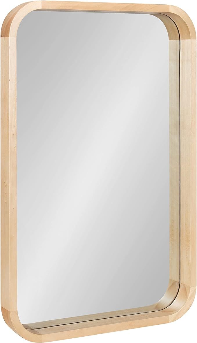 Kate and Laurel Hutton Modern Rounded Rectangle Wall Mirror, 20 x 30, Natural Wood, Decorative Sc... | Amazon (US)