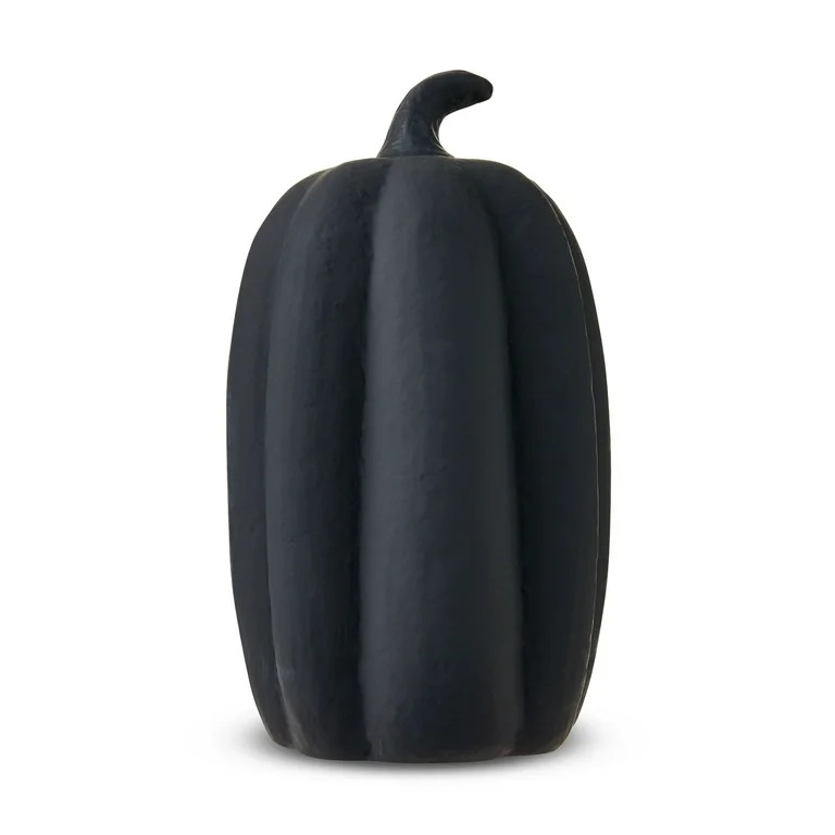 Paper Mache Pumpkin Black Tabletop Decor, 12" Height, Harvest by Way To Celebrate | Walmart (US)