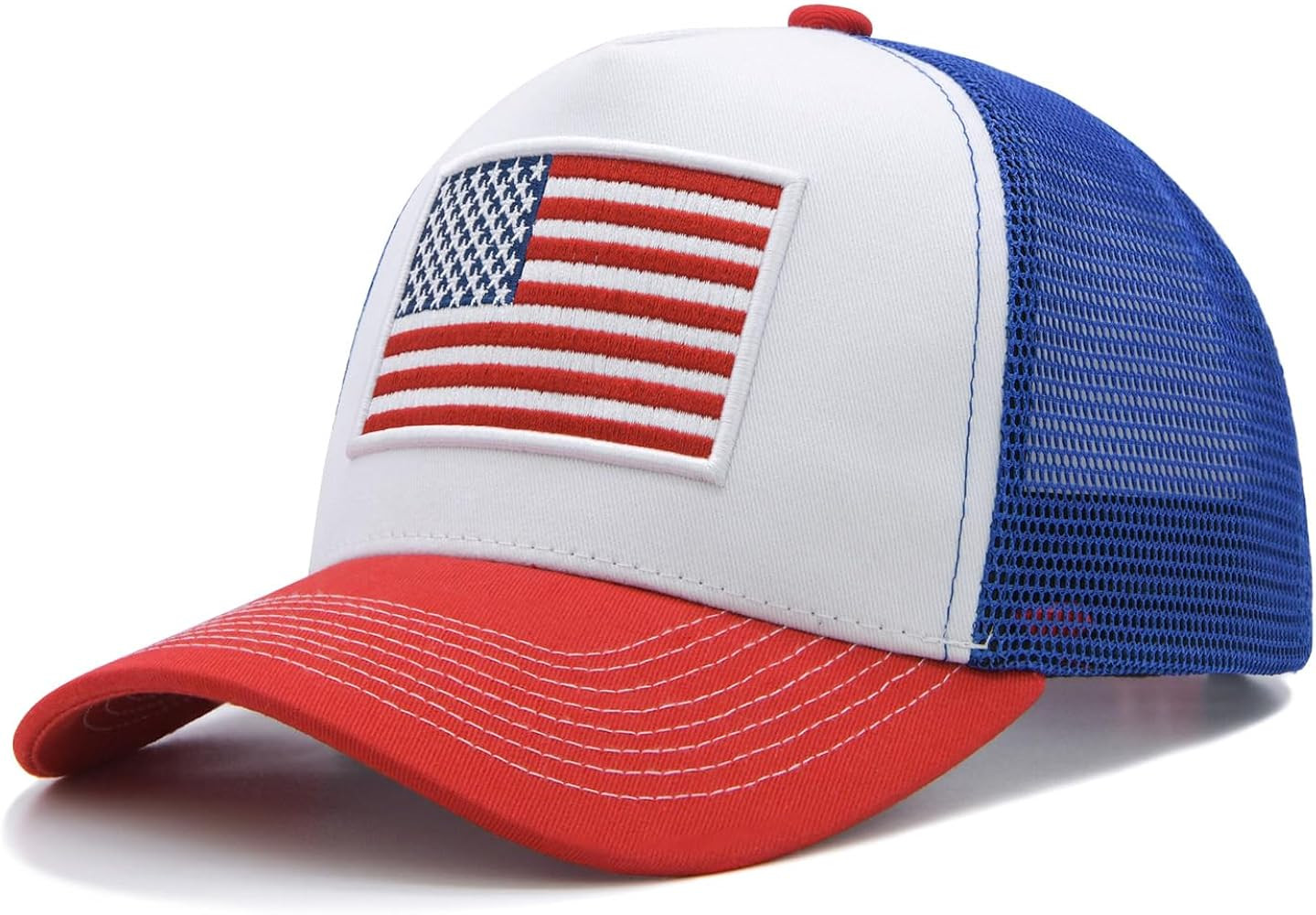 American Flag Trucker Hat for Men Women, Adjustable Snapback Mesh USA Flag Baseball Cap | Amazon (US)
