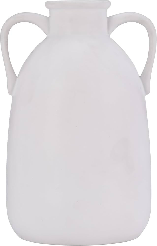 10" Ceramic Vase with Handles - Creative Contemporary White Eared Vase For Decorative Home or Off... | Amazon (US)