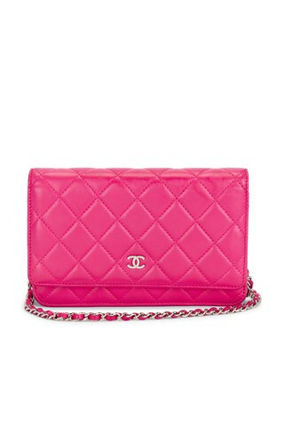 Chanel Lambskin Classic Wallet On Chain in Pink | FWRD 