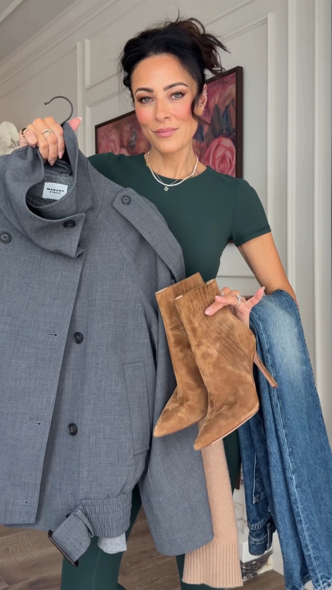 Trench weather, the perfect transitional piece! Size up in denim! 
Lip gloss: can’t stop warm rose 
Lip liner: worth it intense
