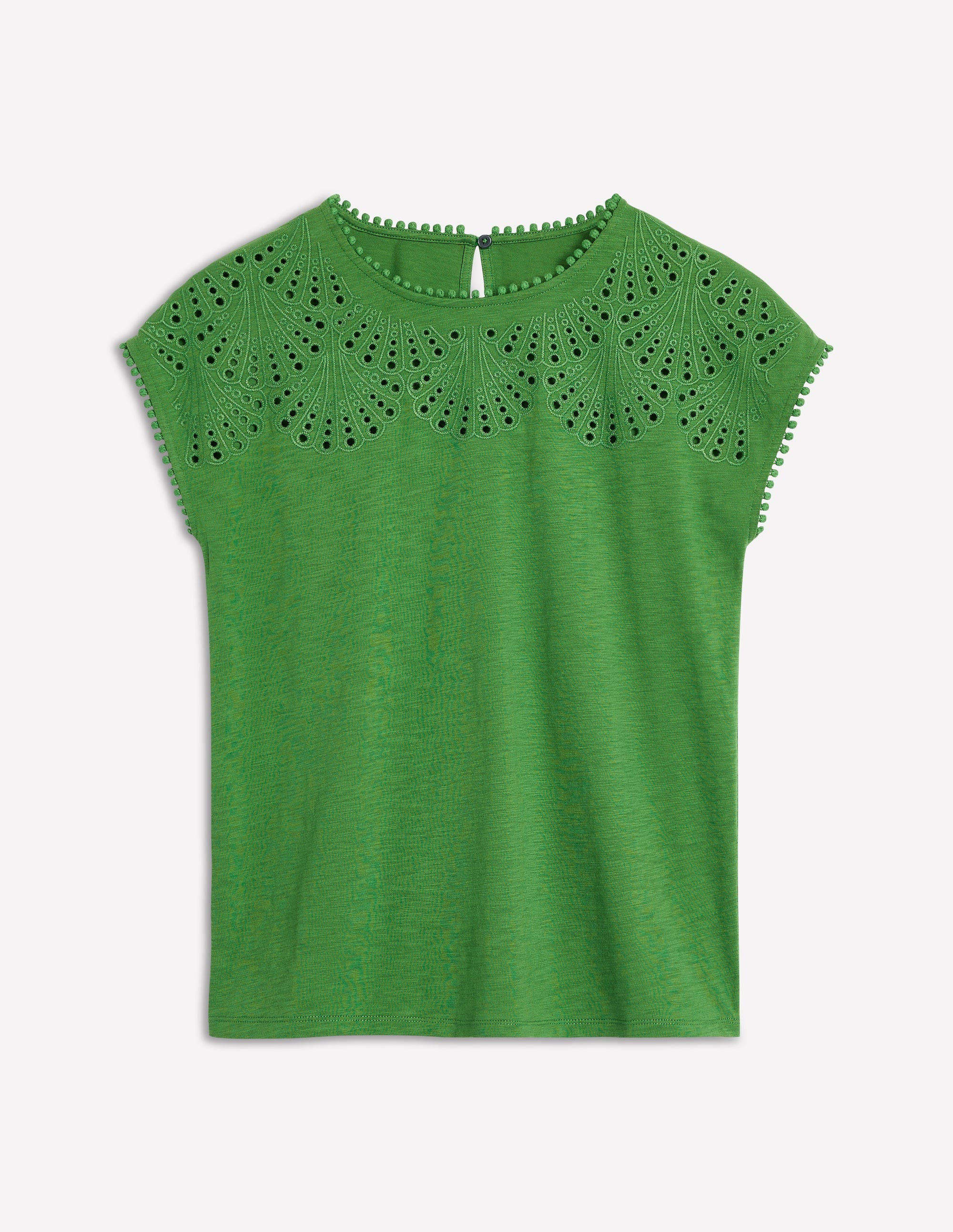 Anya Broderie T-shirt-Paradise Green | Boden (US)