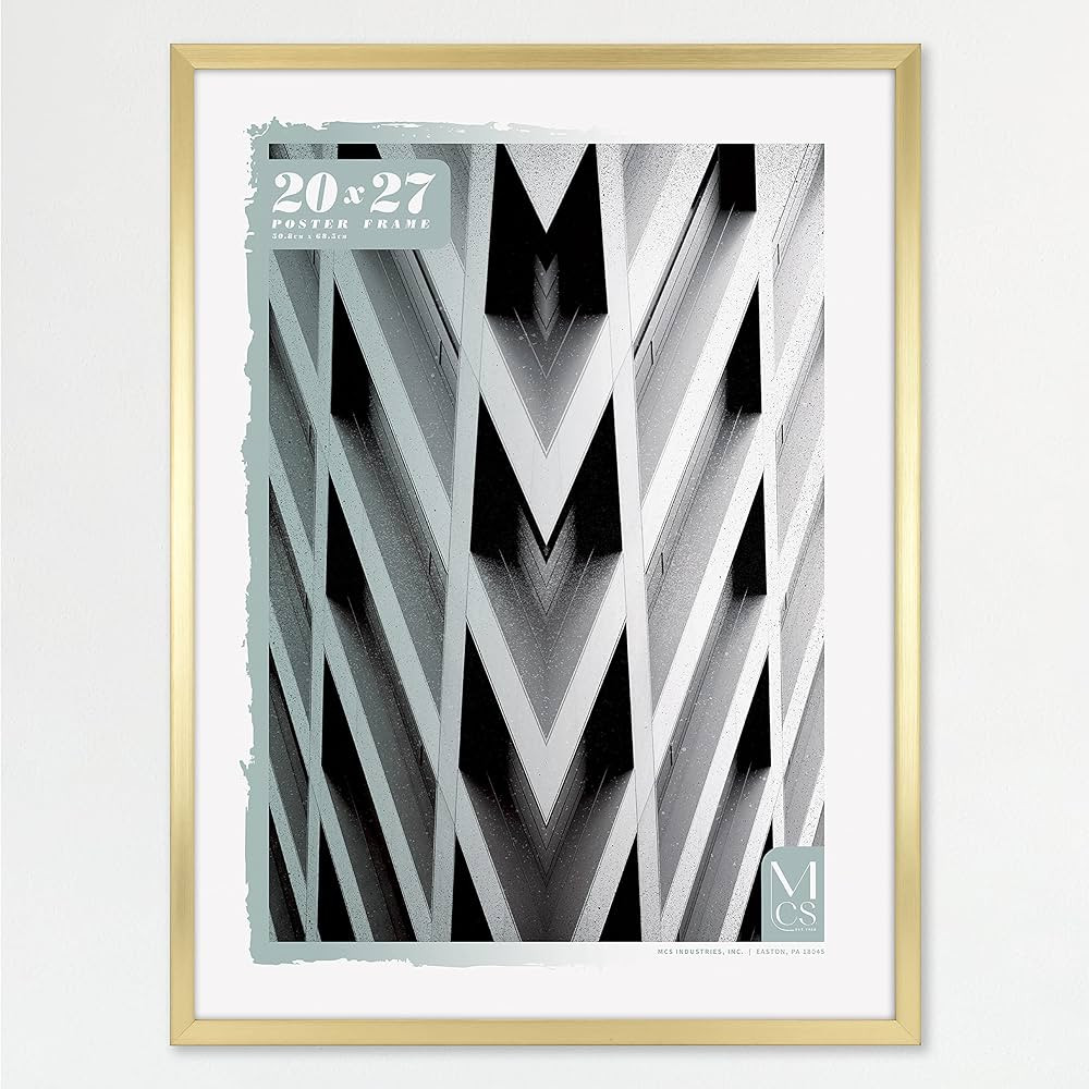 MCS Foundation 20x27 Poster Frame Traditional Brass, Vertical & Horizontal Wall Hanging Large Pic... | Amazon (US)