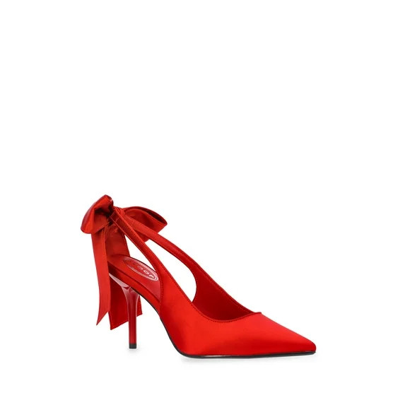 Scoop Women's Satin Slingback Heels with Bow | Walmart (US)