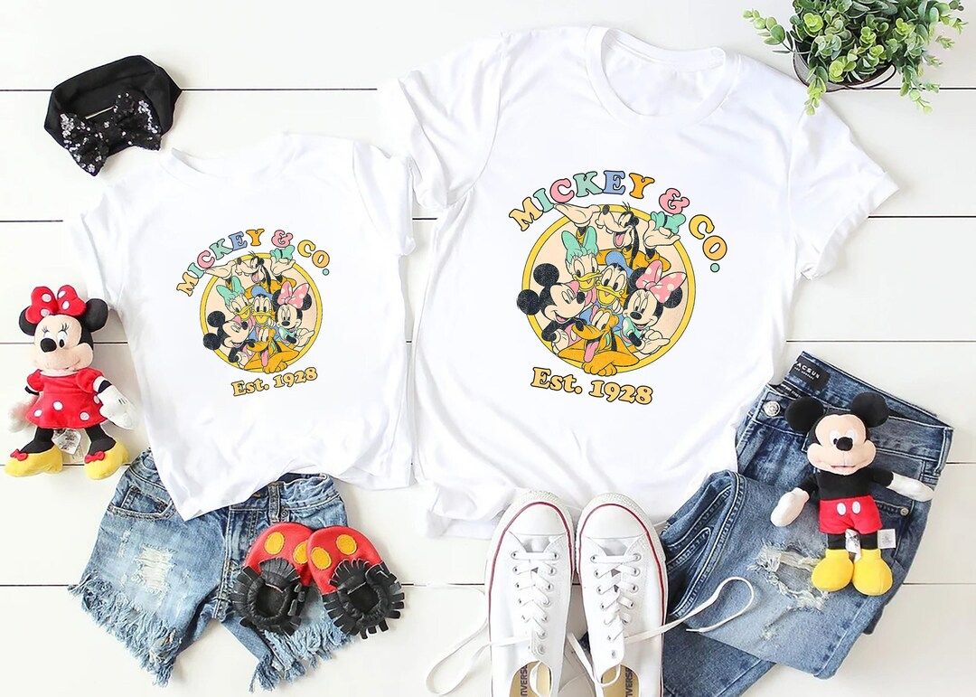 Retro Mickey Est 1928 Shirt, Vintage Disneyland Shirt, Mickey And Friends Shirt, Disneyworld Shir... | Etsy (US)