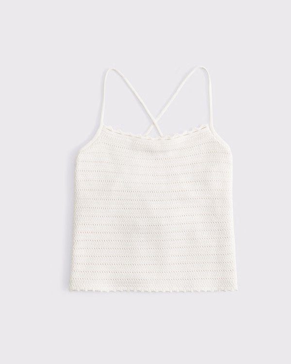 Women's Crochet-Style Tie-Back Tank | Women's Tops | Abercrombie.com | Abercrombie & Fitch (US)