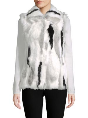 Adrienne Landau - Multi-Tone Dyed Rabbit Fur Vest | Saks Fifth Avenue OFF 5TH (Pmt risk)