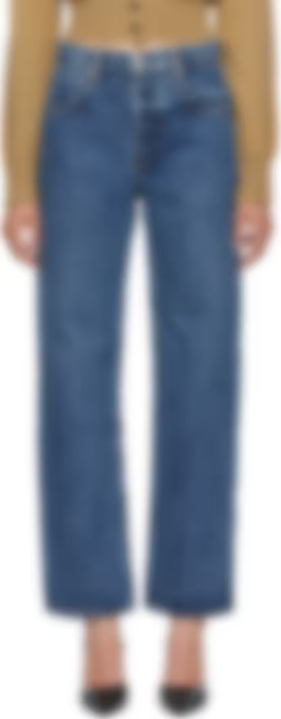 Blue Mid-Rise Skater Jeans | SSENSE