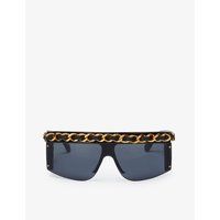 Pre-loved Chanel chain-embellished acetate sunglasses | Selfridges