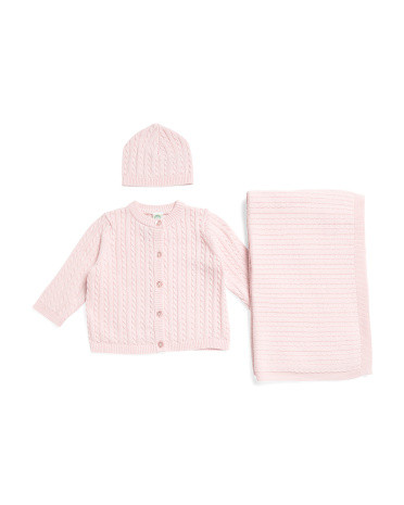 Newborn Girls Sweater Boxed Set With Hat And Blanket | TJ Maxx