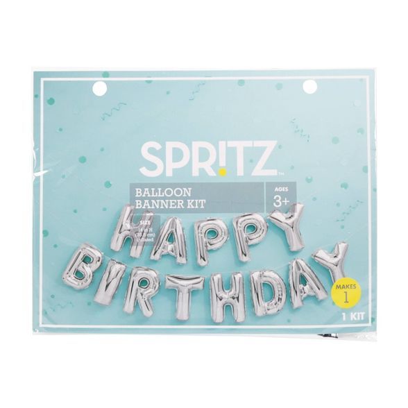 "Happy Birthday" Foil Balloon Silver - Spritz™ | Target